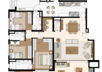 PLANTA TIPO FINAL 1 E 3 – OPÇÃO A