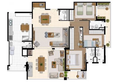 3 suítes – Living Ampliado – Finais 2 e 4